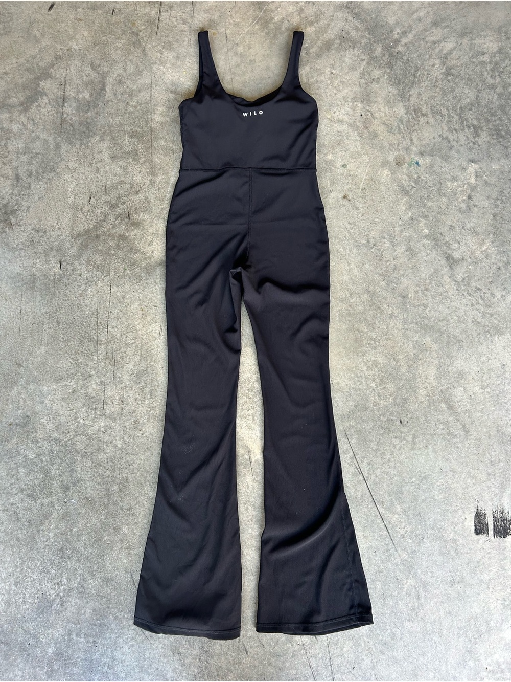 Scoop Neck Black Flared Jumpsuit - Picture 9 of 13